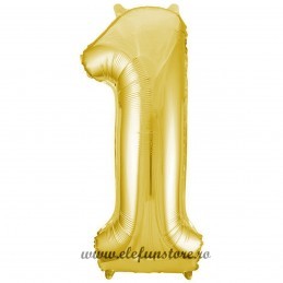 Balon Cifra 1 Auriu Slim 100 cm