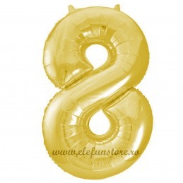 Balon Cifra 8 Auriu Slim 100 cm