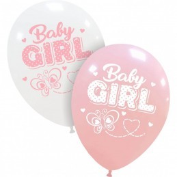 Set 10 baloane Baby Girl Fluturas