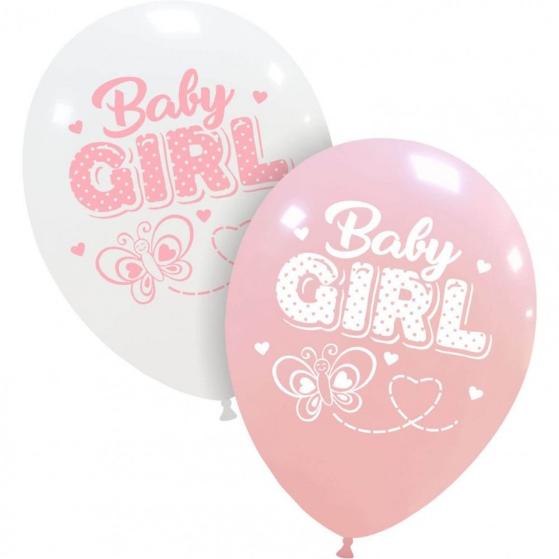 Set 10 baloane Baby Girl Fluturas