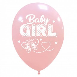 Set 10 baloane Baby Girl Fluturas