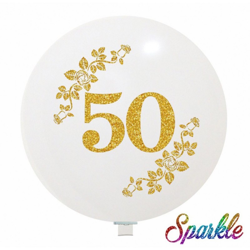 Balon Jumbo 50 cu sclipici auriu