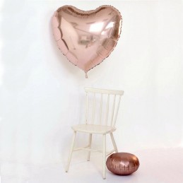 Balon Inima 60 cm Rose Gold Metalizat
