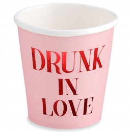 Set 6 pahare roz Drunk in Love 260 ml