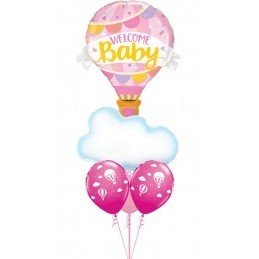 Balon cu aer cald Welcome Baby Girl 70cm