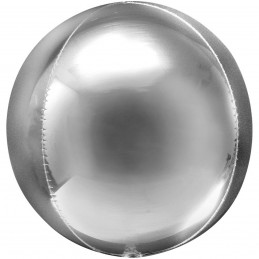Balon Sfera 3D 60cm Argintiu Metalizat