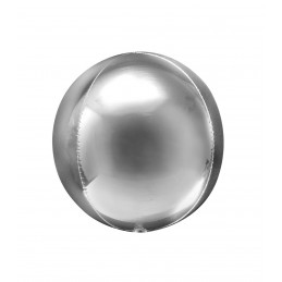 Balon Sfera 3D 25cm Argintiu Metalizat