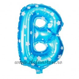 Balon " Litera B " Albastru cu Stelute