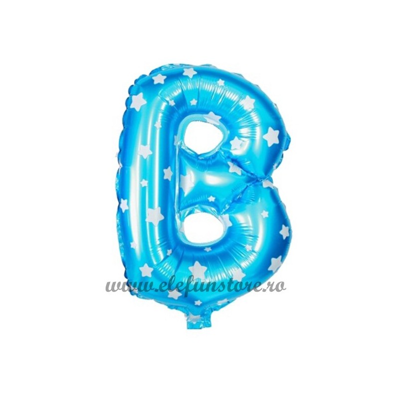 Balon " Litera B " Albastru cu Stelute