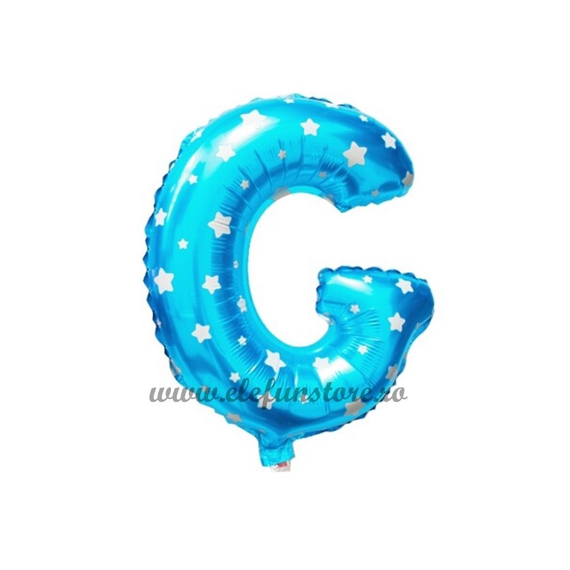 Balon " Litera G " Albastru cu Stelute