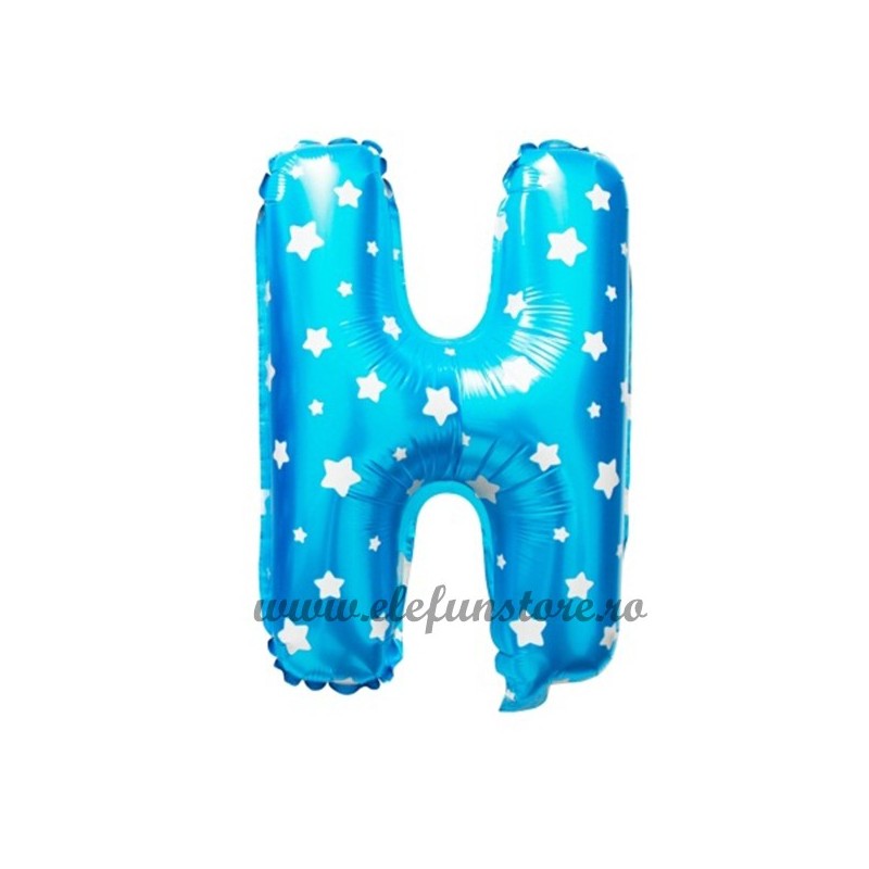 Balon " Litera H " Albastru cu Stelute