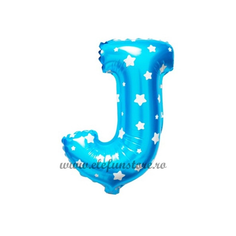 Balon " Litera J " Albastru cu Stelute