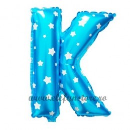 Balon " Litera K " Albastru cu Stelute