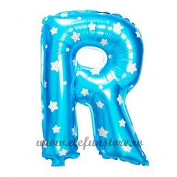 Balon " Litera R " Albastru cu Stelute
