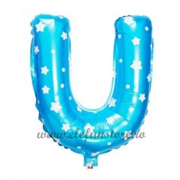 Balon " Litera U " Albastru cu Stelute