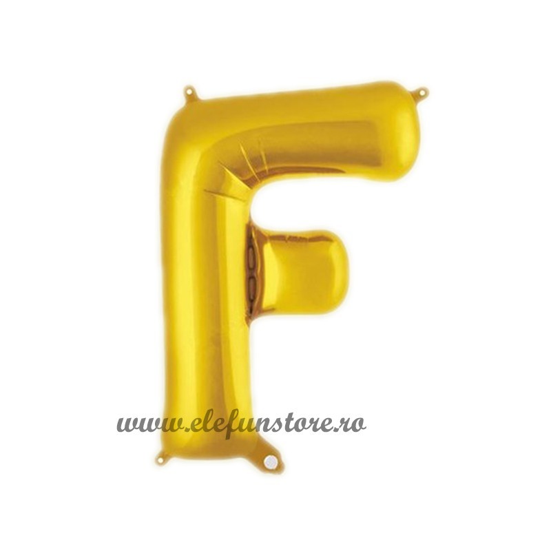 Balon " Litera F " Shiny Gold Slim