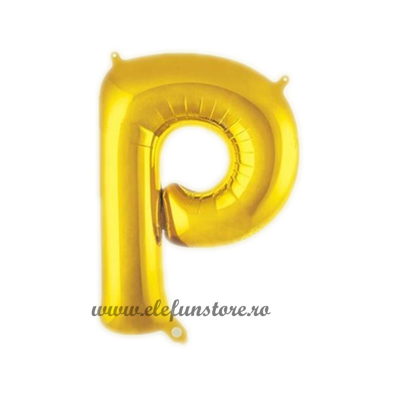 Balon " Litera P " Shiny Gold Slim
