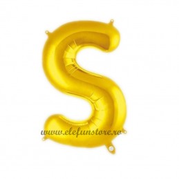 Balon " Litera S " Shiny Gold Slim