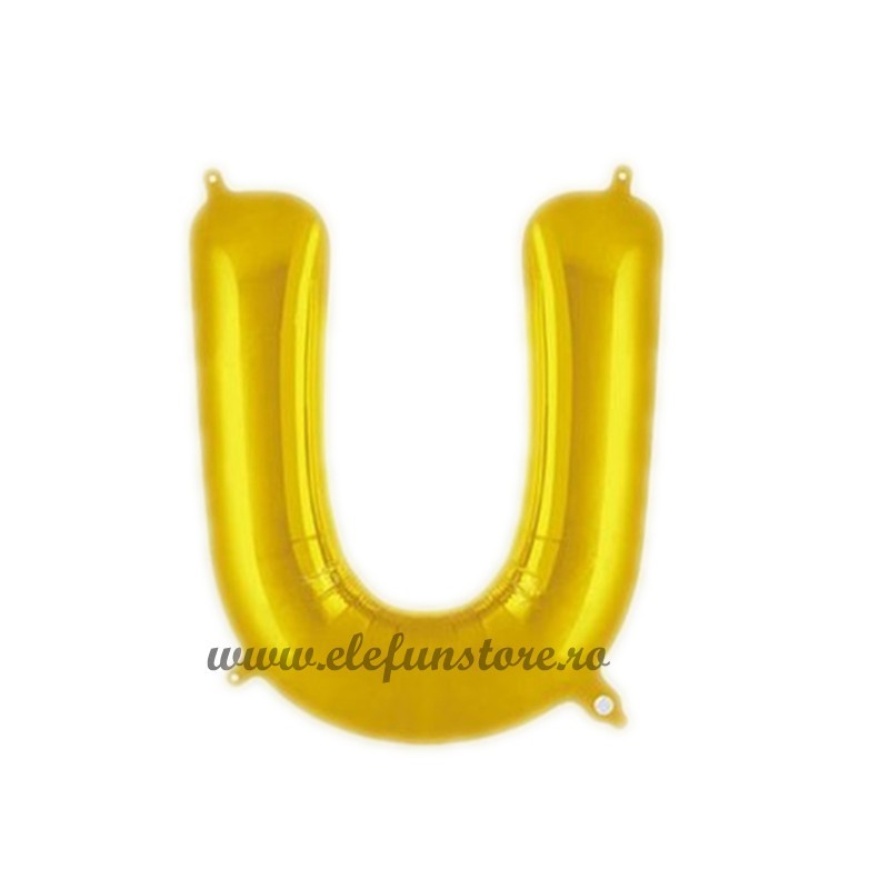 Balon " Litera U " Shiny Gold Slim