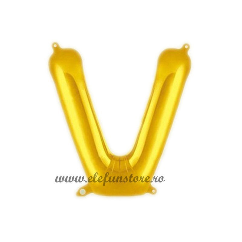 Balon " Litera V " Shiny Gold Slim
