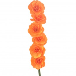 Begonii portocalii, flori din lemn 25cm, Set 6