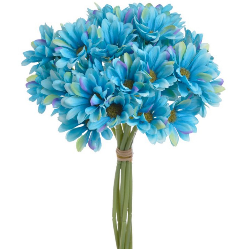 Flori artificiale | 36 crizanteme bleu 9 fire 32cm