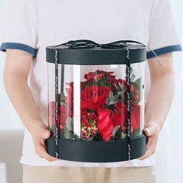 Cutie acetofan rotunda 30 cm, capac negru