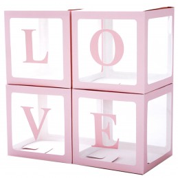 Set 4 cuburi LOVE roz,...