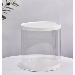 Cutie acetofan rotunda 23 cm, capac alb