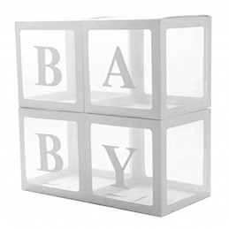 Cuburi BABY albe, Set 4 cutii 30cm