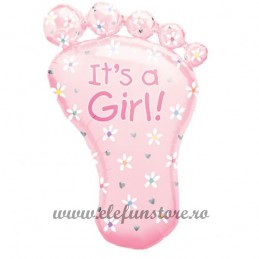Balon Figurina Piciorus "It's a Girl" Pink
