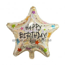 Balon Stea Holografica Happy Birthday