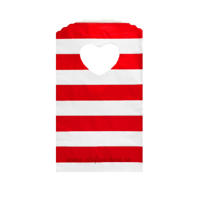 Set 50 Pungute Rosii cu Dungi 14*9 cm