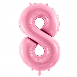 Balon Cifra 8 Baby Pink Slim 86cm