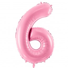 Balon Cifra 6 Baby Pink