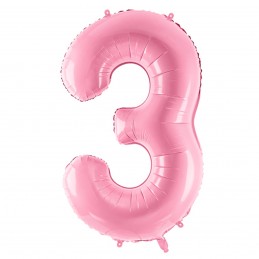 Balon Cifra 3 Baby Pink