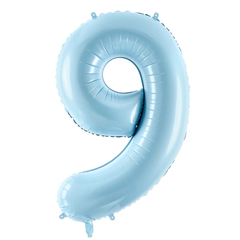 Balon Cifra 9 Baby Blue