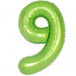 Balon Cifra 9 verde 100cm