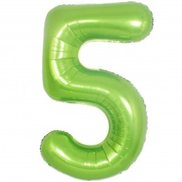 Balon Cifra 5 verde 100cm
