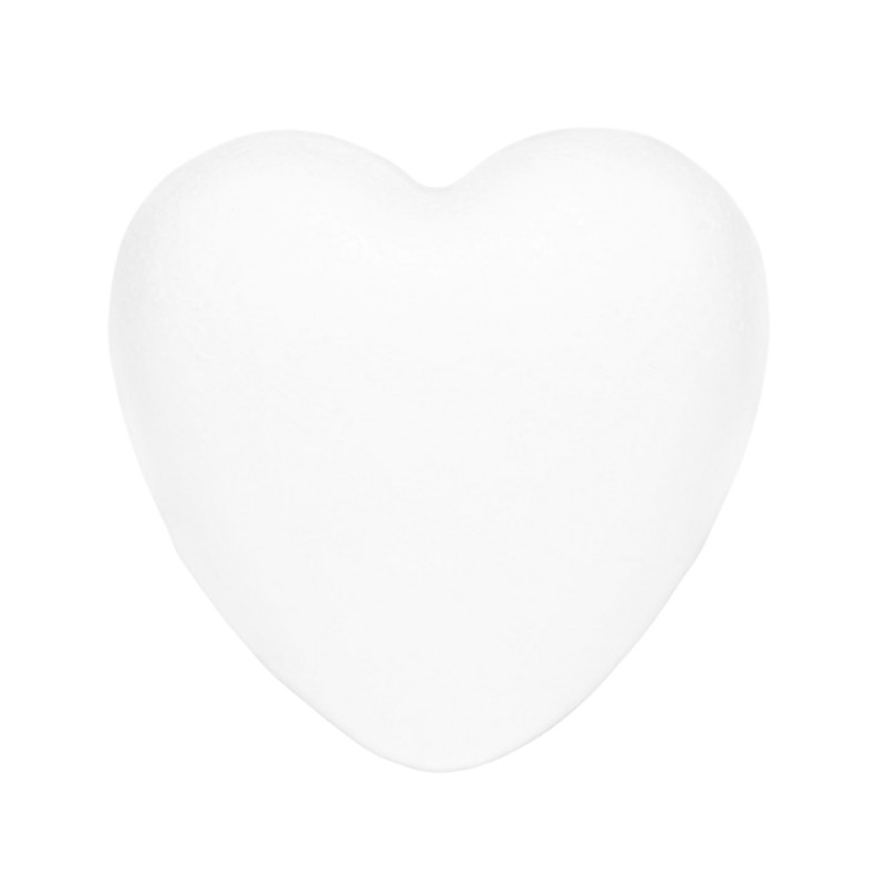 Inima din polistiren alb, figurina 3D 13cm