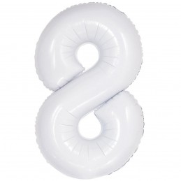 Balon Cifra 8 alb 100cm