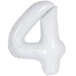 Balon Cifra 4 alb 100cm
