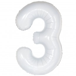 Balon Cifra 3 alb 100cm