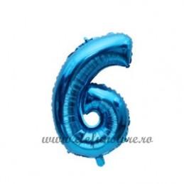 Balon Cifra 6 Albastra 40cm