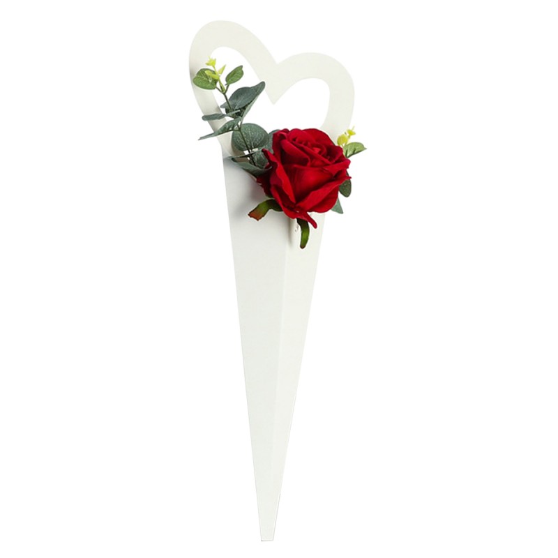 Con pliabil alb inima I love you pt un trandafir, cutie 45 cm