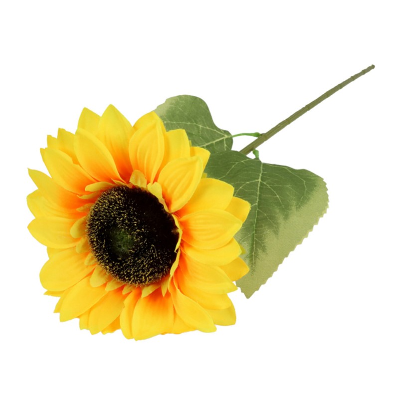 Subdivide Steward Occasionally Flori Artificiale - Floarea soarelui artificiala gigant cu frunze, fir 65 cm