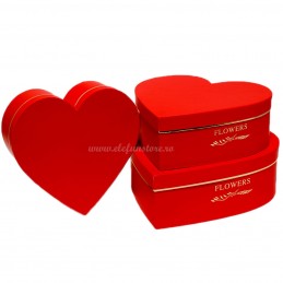 Set 3 cutii inima rosii...