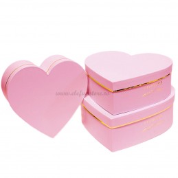 Set 3 cutii inima roz...