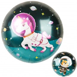 Balon rotund unicorn astronaut