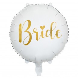 Balon alb BRIDE gold 45cm
